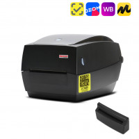 Комплект: термотрансферный принтер этикеток MERTECH TLP100 TERRA NOVA с отрезчиком (Ethernet, RS232, USB) black